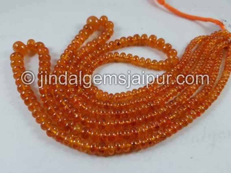 Mandarin Garnet Far Smooth Roundelle Beads